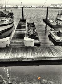 Boats in harbor