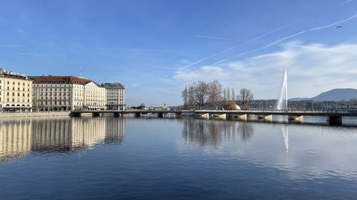 Bridge over river against sky