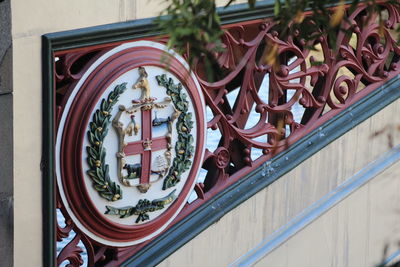 Low angle view of window on building