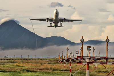 Airplane on field