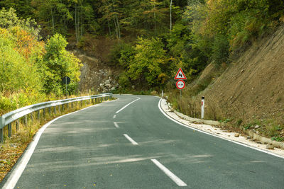 Road amidst trees and plants