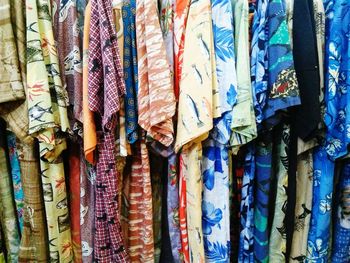 Full frame shot of clothes for sale in market