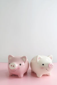 Close-up of stuffed toy over white background