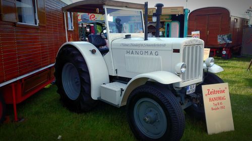 Vintage car on grass