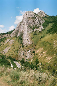 Scenic view of rocky mountains against sky