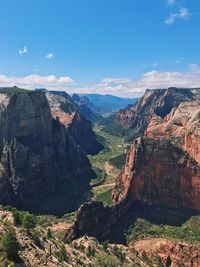 Aerial view of mountain range