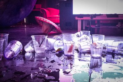 Close-up of ice cream on table