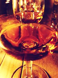 Close-up of wine glass on table