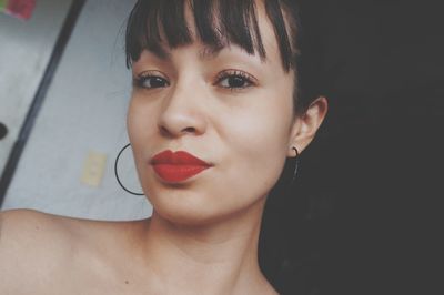 Close-up portrait of beautiful woman