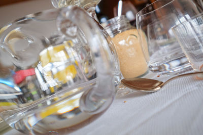 Close-up of jar on table