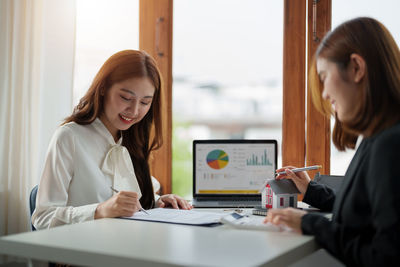 Businesswoman working at office