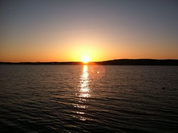 Scenic view of sunset over sea