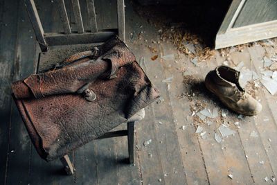 High angle view of dead fish on floor