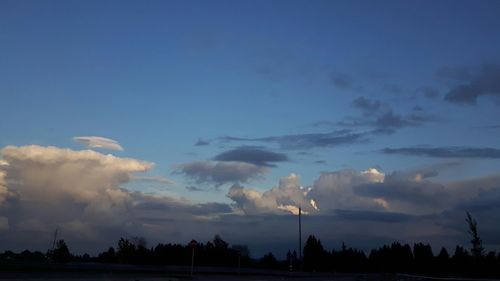 Scenic view of silhouette landscape against sky