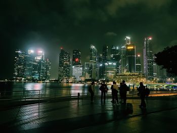 Illuminated city at night