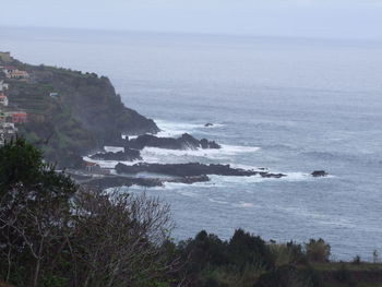 Scenic view of sea and clear sky