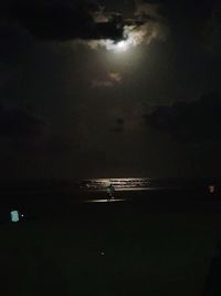 Scenic view of sea against sky at night