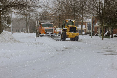 Snow covered street in winter