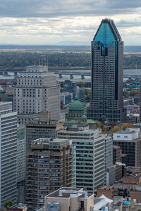 Aerial view of buildings in city