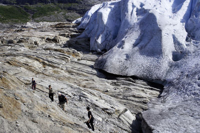 High angle view of rock formations