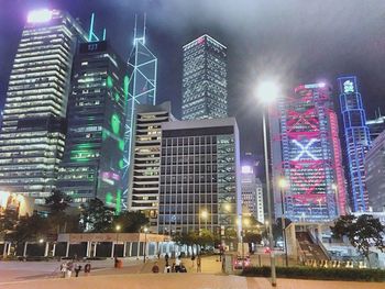 View of skyscrapers at night