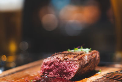 Close-up of food on table