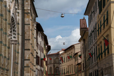 Low angle view of buildings in city