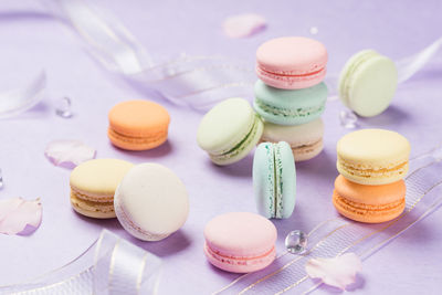 Close-up of cupcakes on table