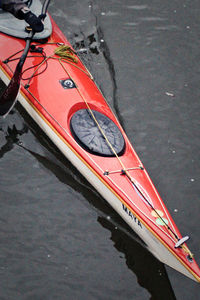 Cropped image of man kayaking in river