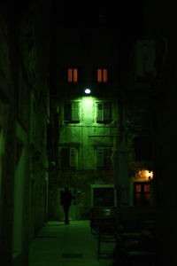 Illuminated built structure at night