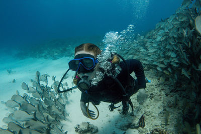 Scuba diving in sea