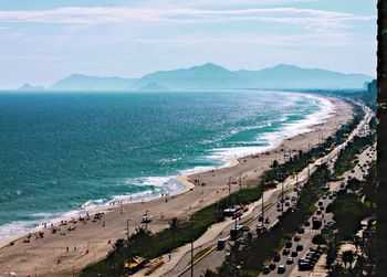 High angle view of beach against sky