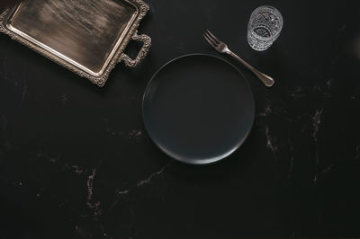 High angle view of tea on table