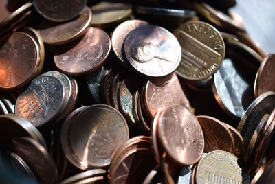 Full frame shot of coins