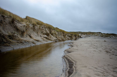 Scenic view of beach against sky