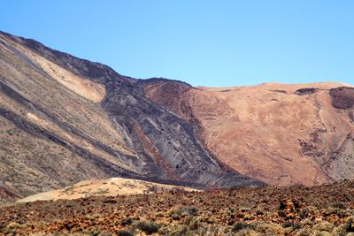 Scenic view of mountains against clear sky