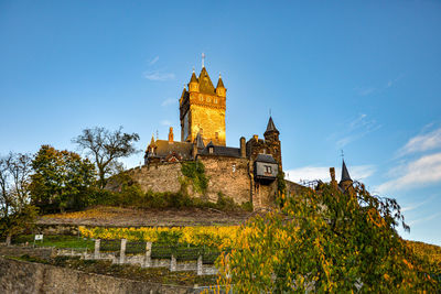 Low angle view of historical building against sky