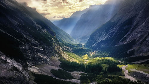 Scenic view of mountains against sky