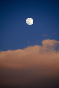 Low angle view of moon against sky at night