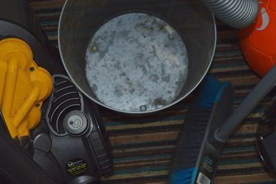 High angle view of food in kitchen