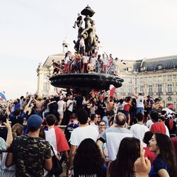 Group of people in front of building