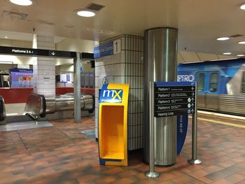 Illuminated subway station