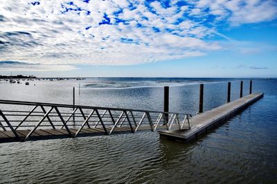 Pier over sea against sky