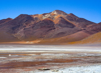 Scenic view of desert against clear sky