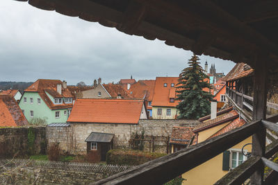 High angle view of townscape against sky