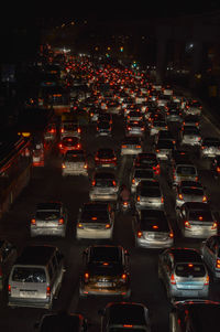 High angle view of traffic on city street