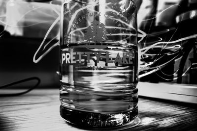 Close-up of water on table