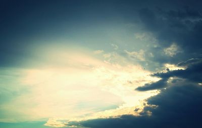 Low angle view of cloudy sky
