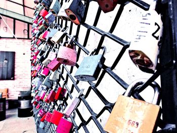 Close-up of padlocks