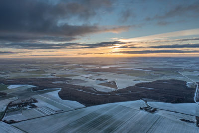 Aerial view of cloudscape during sunset